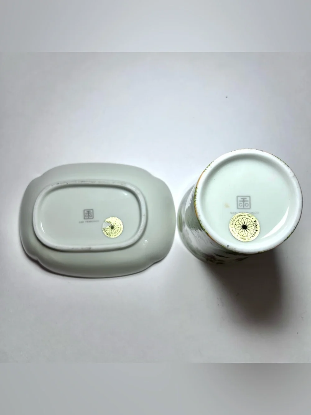 Takahashi San Francisco Porcelain Bathroom Set Wisteria Bird Butterfly